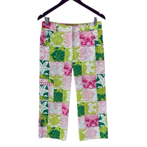 Lilly Pulitzer Paradise Patch Crop Pants Size 4 - Picture 1 of 7